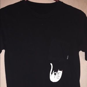 Cat falling flicking off t-shirt